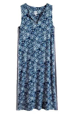 NIC+ZOE NIC+ZOE Cora Shibori Lilies Midi Dress in Indigo Multi — Women Summer purple Dresses
