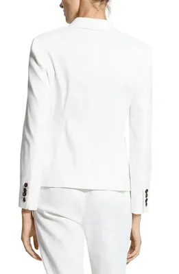 Theory Theory Shrunken Three Button Blazer in White - 100 — Women Winter white Outerwear