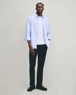 Quince Quince | Men's Stretch Wool Dress Pants Straight in Black — Men Winter black Trousers & Chinos