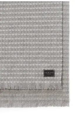 rag & bone rag & bone Joni Recycled Wool Blend Waffle Scarf in Grey — Women Summer silver Accessories