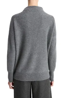 Vince Vince Boiled Cashmere Funnel Neck Pullover in 068Hgh-H Graphite — Women Summer grey Tops