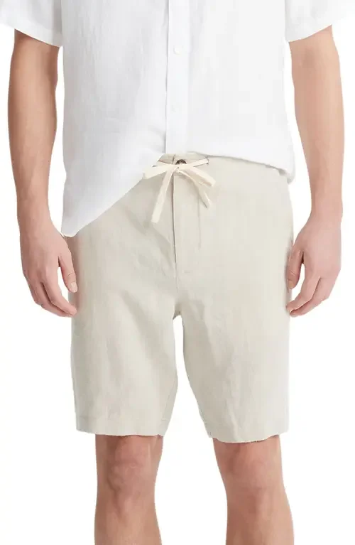 Vince Vince Lightweight Hemp Linen Shorts in Pumice Rock — Men Autumn beige Shorts