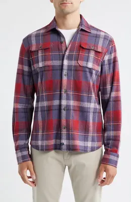 johnnie-O johnnie-O Gustaf Plaid Flannel Button-Up Shirt in Malibu Red — Men Winter red Tops