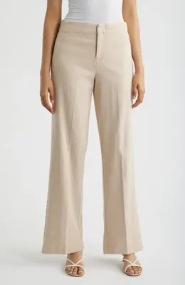 NIC+ZOE NIC+ZOE Lenox Linen Blend Wide Leg Pants in Neutral Mix — Women Autumn beige Pants