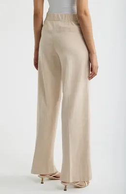 NIC+ZOE NIC+ZOE Lenox Linen Blend Wide Leg Pants in Neutral Mix — Women Autumn beige Pants