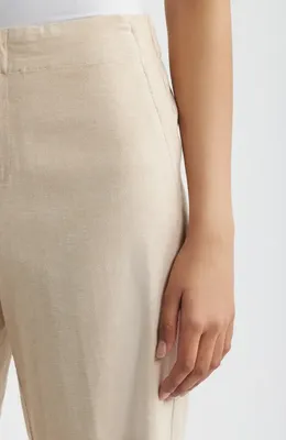 NIC+ZOE NIC+ZOE Lenox Linen Blend Wide Leg Pants in Neutral Mix — Women Autumn beige Pants