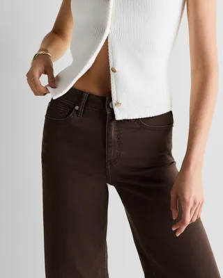 Quince Quince | Women's Bella Stretch Wide Leg Jeans in Coffee Bean Brown — Women Autumn chocolate Jeans & Denim