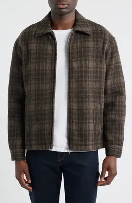 FRAME FRAME Insulated Check Wool Tweed Jacket in Brown Plaid — Men Autumn chocolate Outerwear