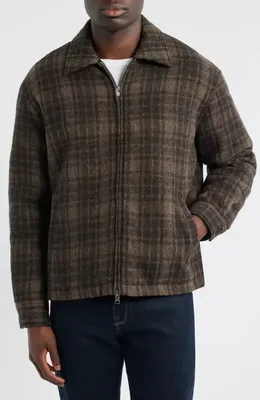 FRAME FRAME Insulated Check Wool Tweed Jacket in Brown Plaid — Men Autumn chocolate Outerwear