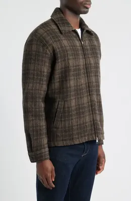 FRAME FRAME Insulated Check Wool Tweed Jacket in Brown Plaid — Men Autumn chocolate Outerwear
