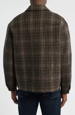 FRAME FRAME Insulated Check Wool Tweed Jacket in Brown Plaid — Men Autumn chocolate Outerwear