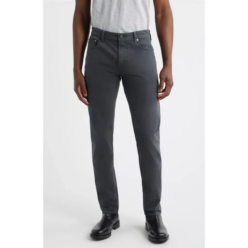 AG AG Tellis Stretch Sateen Modern Slim Pants in Grey Steel — Men Winter black Pants