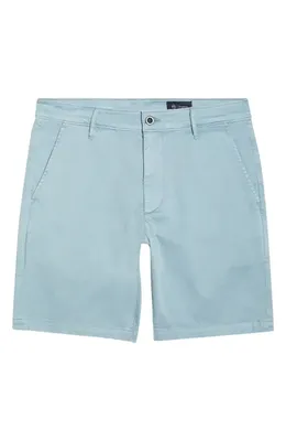 AG AG Wanderer 8.5-Inch Stretch Cotton Chino Shorts in Sulfur Smokey Blue — Men Summer silver Shorts