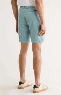 AG AG Wanderer 8.5-Inch Stretch Cotton Chino Shorts in Sulfur Smokey Blue — Men Summer silver Shorts