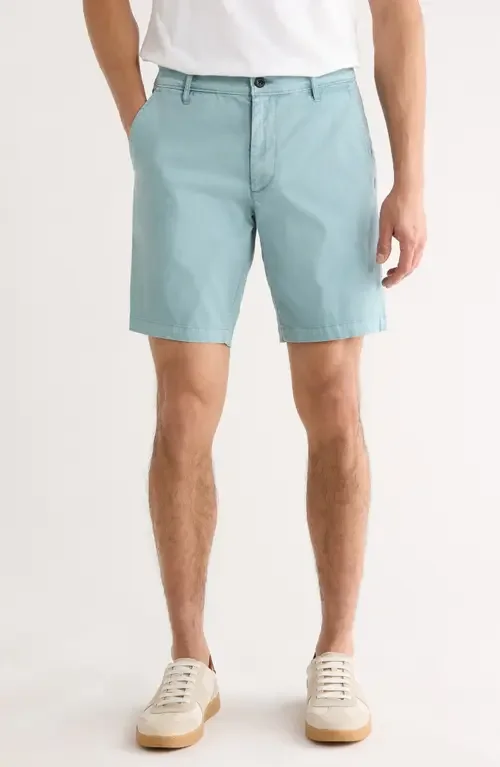 AG AG Wanderer 8.5-Inch Stretch Cotton Chino Shorts in Sulfur Smokey Blue — Men Summer silver Shorts