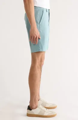AG AG Wanderer 8.5-Inch Stretch Cotton Chino Shorts in Sulfur Smokey Blue — Men Summer silver Shorts