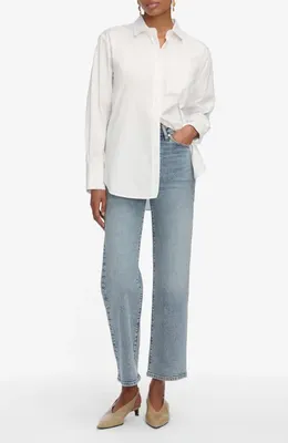 FRAME FRAME The Boy Cotton Button-Up Shirt in White — Women Winter white Button-Down Shirts