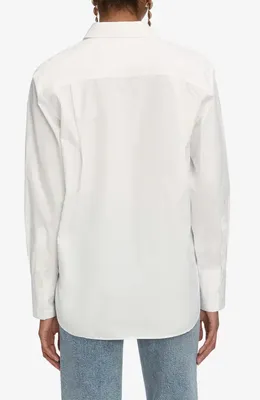FRAME FRAME The Boy Cotton Button-Up Shirt in White — Women Winter white Button-Down Shirts