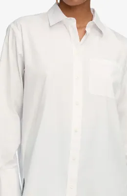 FRAME FRAME The Boy Cotton Button-Up Shirt in White — Women Winter white Button-Down Shirts