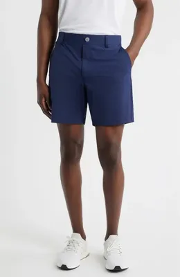 johnnie-O johnnie-O Fusionn Stretch Nylon Chino Shorts in Navy — Men Winter navy Shorts