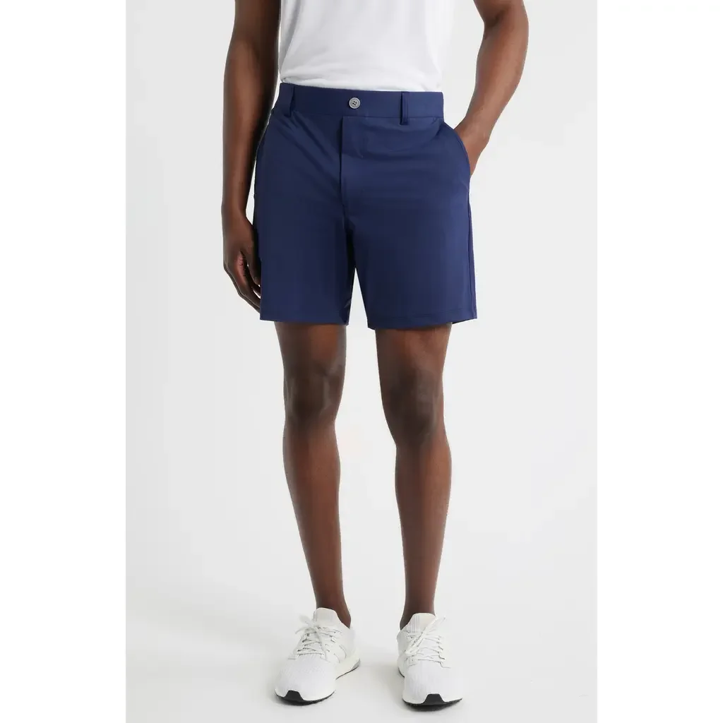 johnnie-O johnnie-O Fusionn Stretch Nylon Chino Shorts in Navy — Men Winter navy Shorts