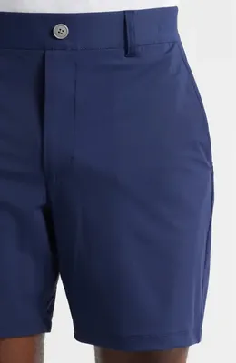 johnnie-O johnnie-O Fusionn Stretch Nylon Chino Shorts in Navy — Men Winter navy Shorts