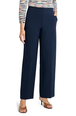 NIC+ZOE NIC+ZOE Lenox Wide Leg Stretch Pants in Dark Indigo — Women Winter navy Pants