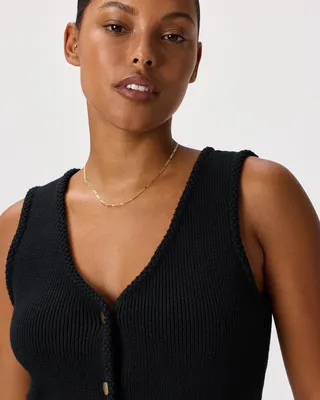 Quince Quince | Women's V-Neck Sweater Vest in Black — Women Winter black Sweaters & Knits