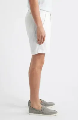 AG AG Wanderer Linen & Cotton Chino Shorts in White — Men Summer white Shorts