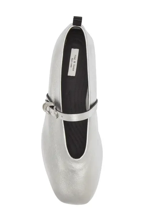 rag & bone rag & bone Spire Mary Jane Flat in Slvr — Women Winter silver Shoes