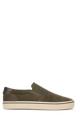 Vince Vince Salinas Suede Slip-On Sneaker in Dark Roast — Men Autumn grey Shoes