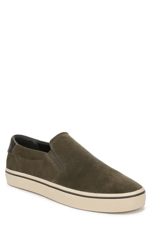Vince Vince Salinas Suede Slip-On Sneaker in Dark Roast — Men Autumn grey Shoes