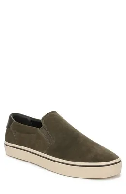Vince Vince Salinas Suede Slip-On Sneaker in Dark Roast — Men Autumn grey Shoes