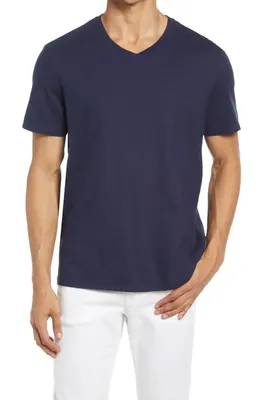 AG AG Bryce V-Neck T-Shirt in Deep Navy — Men Winter navy Tops