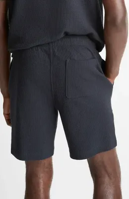 Vince Vince Stretch Cotton Seersucker Shorts in Coastal — Men Winter navy Shorts