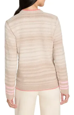 NIC+ZOE NIC+ZOE Stitched V-Neck Sweater in Neutral Multi — Women Autumn tan Tops
