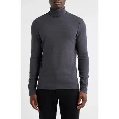 AG AG Canon Turtleneck Cotton Blend Sweater in Heather Charcoal — Men Summer black Tops