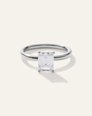 Quince Quince Women's Lab Grown Diamond Emerald Comfort Fit Engagement Ring 2ct in Platinum in White Gold — Women Summer white Accessories