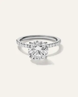 Quince Quince | Women's Lab Grown Diamond Round Petite Pave Engagement Ring 2.5ct in White Gold — Women Summer yellow Accessories