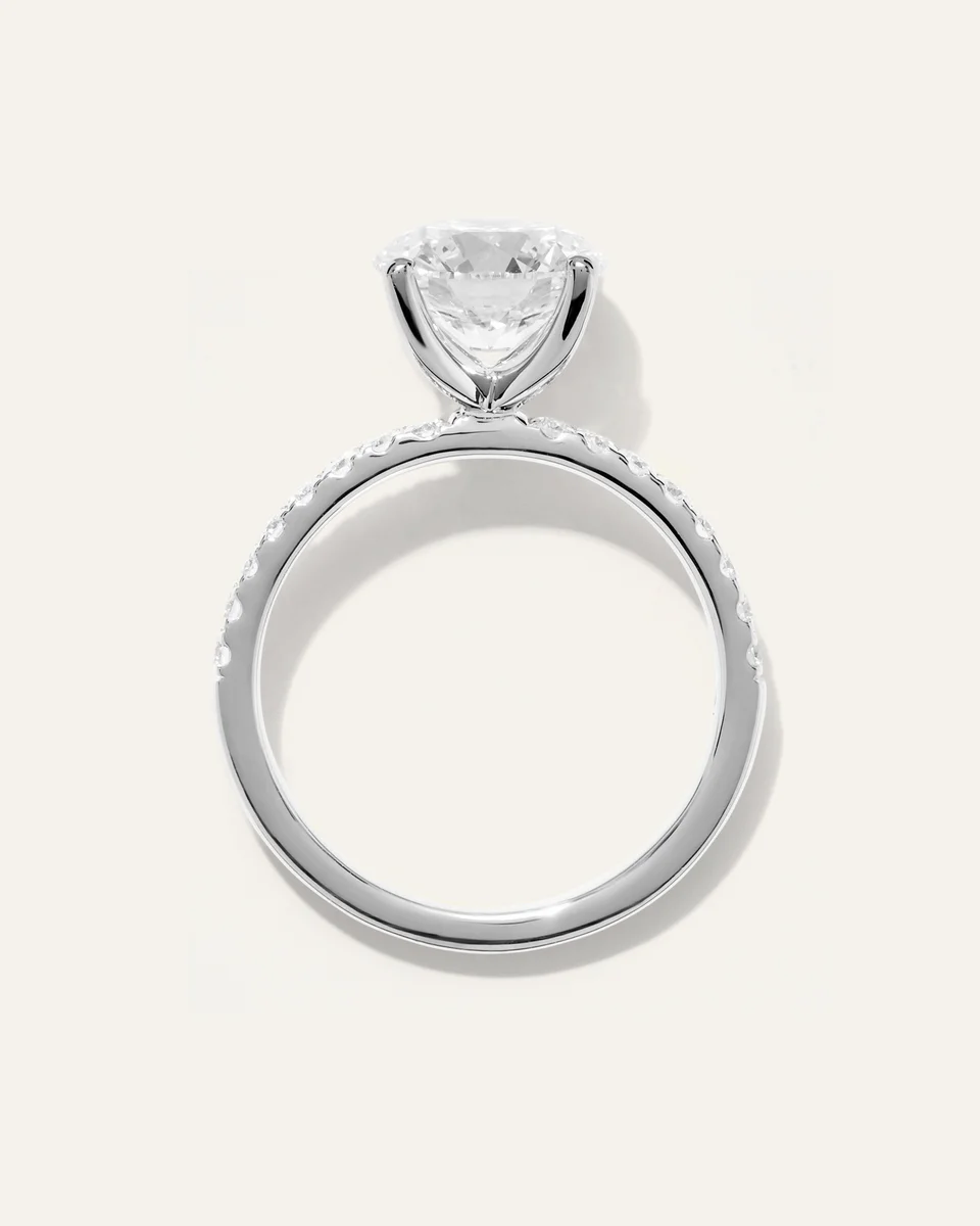 Quince Quince | Women's Lab Grown Diamond Round Petite Pave Engagement Ring 2.5ct in White Gold — Women Summer yellow Accessories