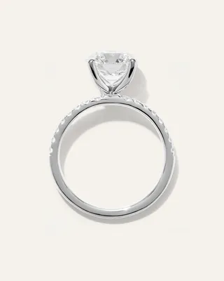 Quince Quince | Women's Lab Grown Diamond Round Petite Pave Engagement Ring 2.5ct in White Gold — Women Summer yellow Accessories