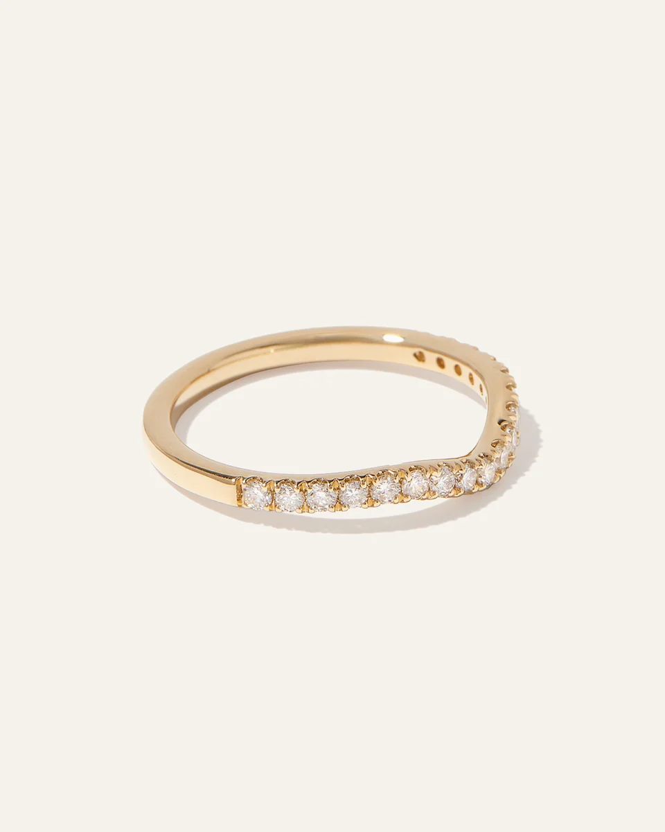 Quince Quince | Women's 14K Gold Lab Grown Diamond Contoured Band Rings in Yellow Gold in Yellow Gold — Women Autumn Accessories