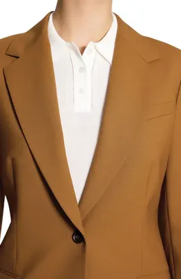 Theory Theory Lynnia Stretch Wool Blazer in Dark Cognac — Women Autumn brown Blazers