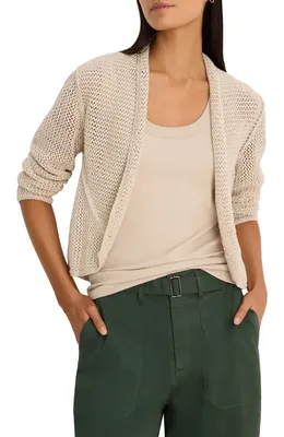 NIC+ZOE NIC+ZOE Mesh Stitch Cocoon Cardigan in Macadamia — Women Autumn beige Tops