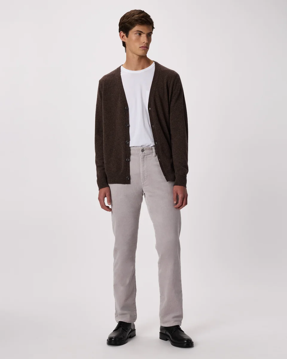 Quince Quince | Men's Organic Stretch Corduroy 5-Pocket Pants in Granite Grey — Men Summer grey Trousers & Chinos