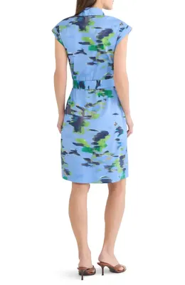NIC+ZOE NIC+ZOE Camille Water Lilies Dress in Blue Multi — Women Summer silver Dresses