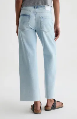 AG AG Saige Raw Hem Ankle Wide Leg Jeans in Harvest — Women Spring silver Jeans & Denim