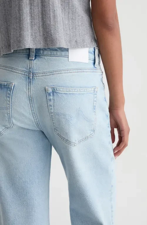 AG AG Saige Raw Hem Ankle Wide Leg Jeans in Harvest — Women Spring silver Jeans & Denim