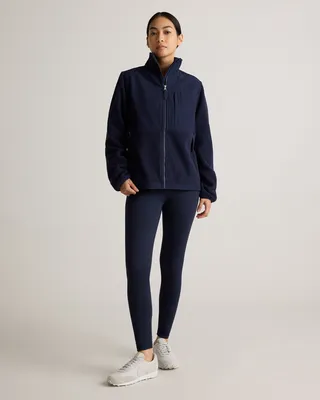 Quince Quince | Women's Polar Fleece Full-Zip Jacket in Deep Navy — Women Winter navy Fleece Jackets
