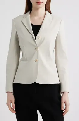 Theory Theory Shrunken Linen Blend Jacket in White Clay — Women Autumn beige Outerwear